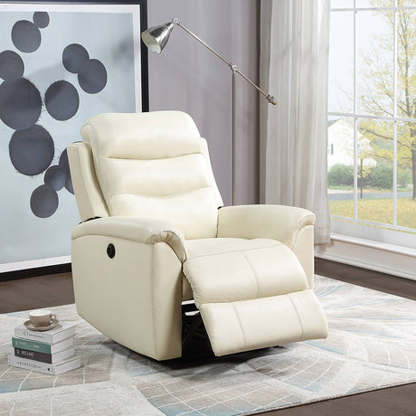 Ava Beige Power Motion Recliner - Ornate Home