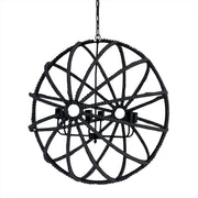 Ava Black Metal and Wooden Bead Six Bulb Chandelier - Ornate Home