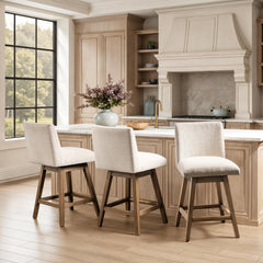 Ava Vanilla Oat Swivel Counter Stool