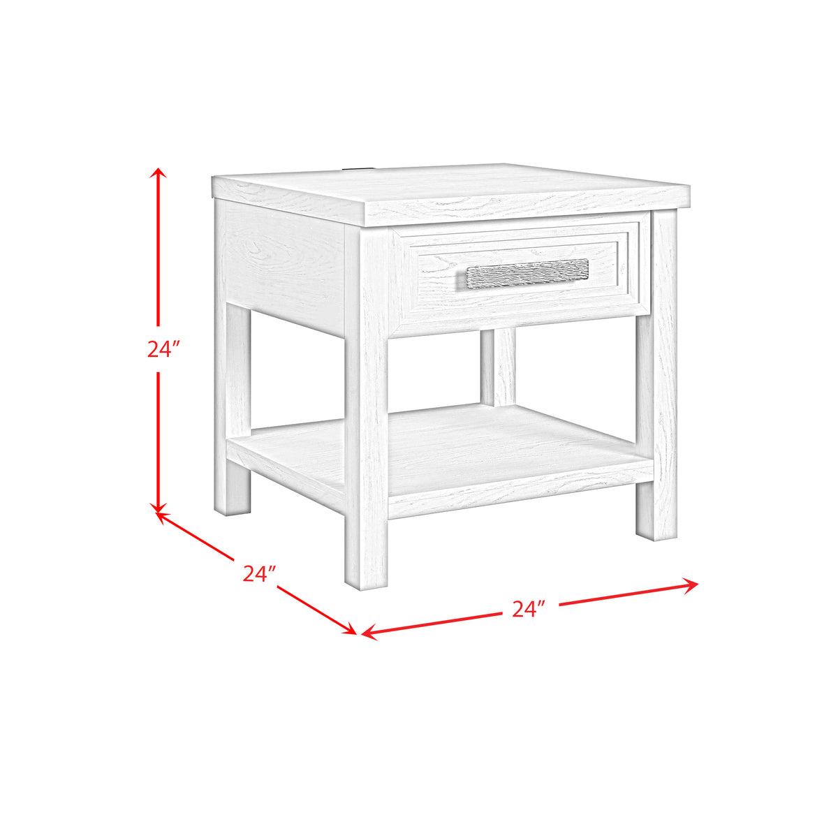 Avalanche Antique White 3-Piece Occasional Table Set with Coffee Table & Two End Table