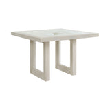 Avalanche Antique White 7-Piece Square Counter Height Dining Set - Ornate Home