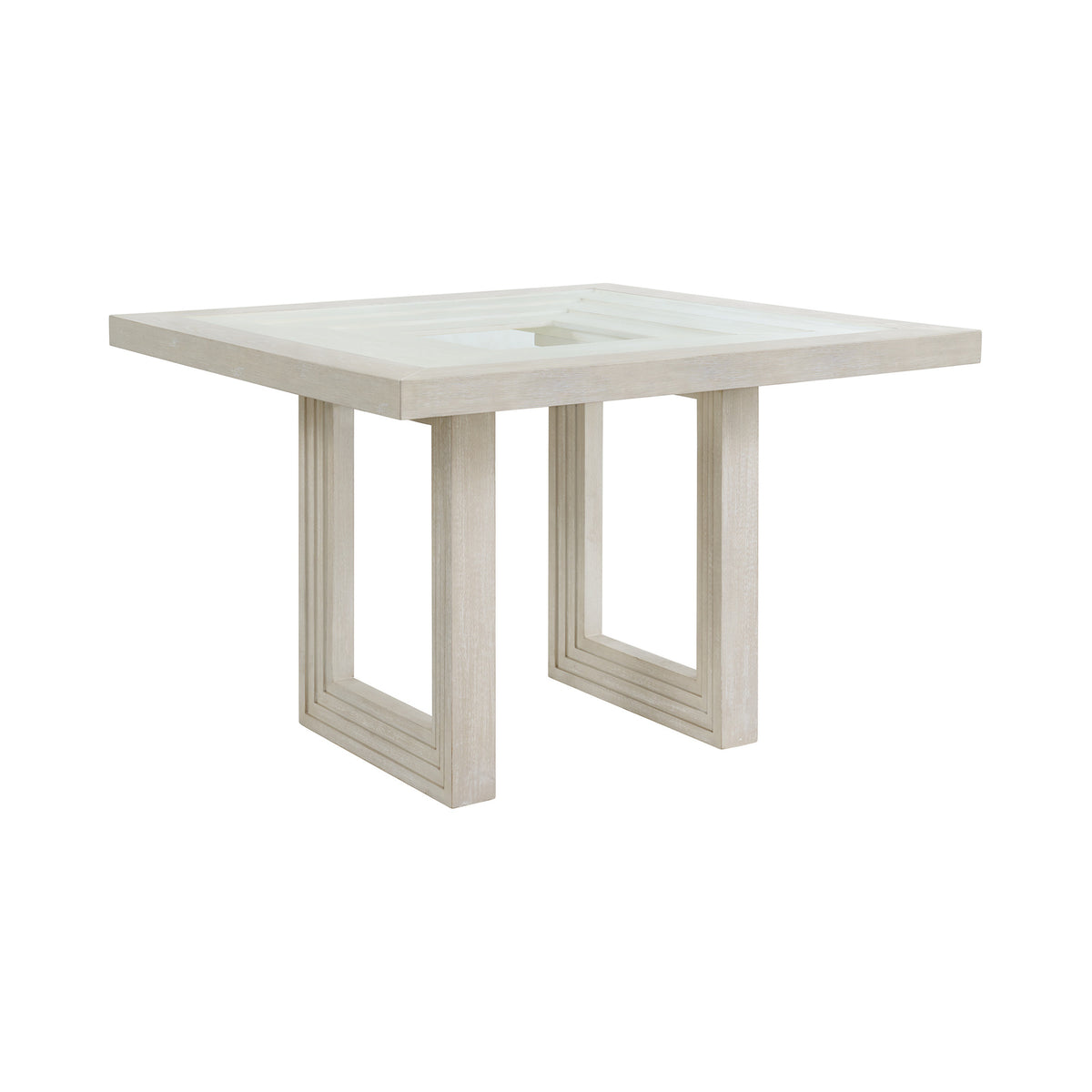 Avalanche Antique White 7-Piece Square Counter Height Dining Set - Ornate Home