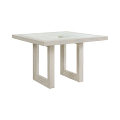 Avalanche Antique White 7-Piece Square Counter Height Dining Set - Ornate Home
