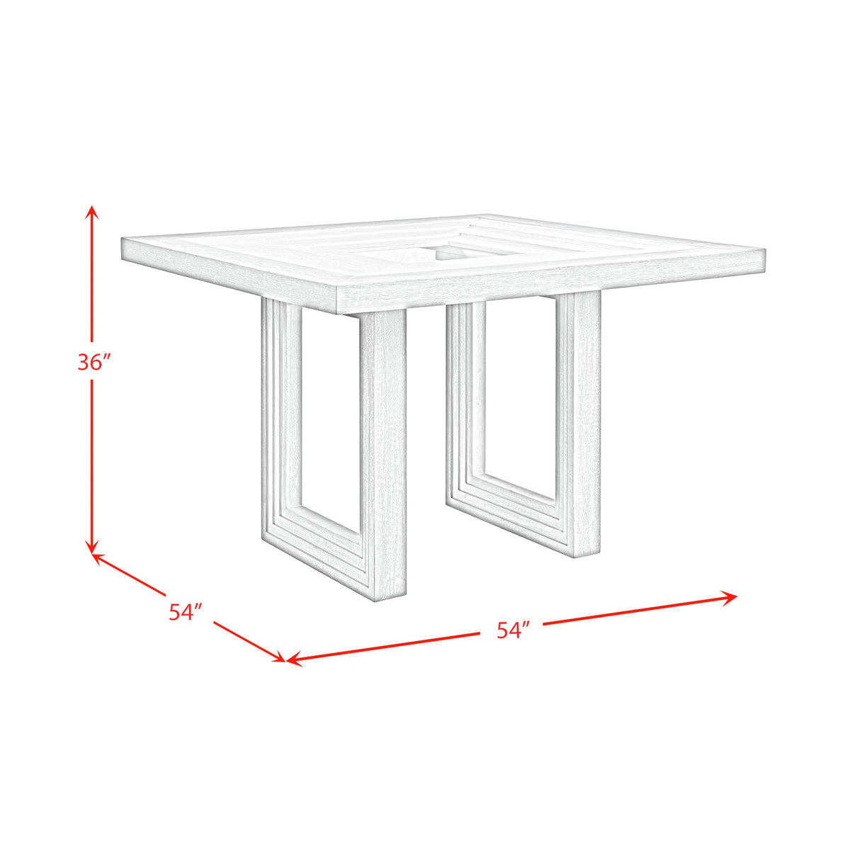 Avalanche Antique White 7-Piece Square Counter Height Dining Set