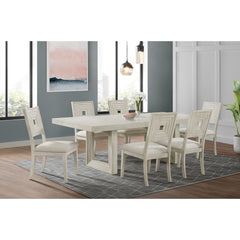 Avalanche Antique White 7-Piece Standard Height Dining Set with Table & Six Chairs