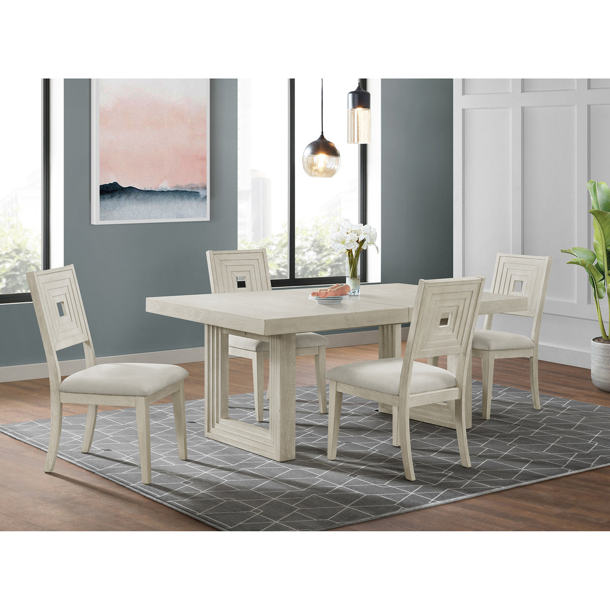 Avalanche Antique White Dining Side Chair (Set of 2) - Ornate Home