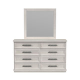 Avalanche Antique White Dresser & Mirror Set - Ornate Home