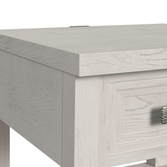 Avalanche Antique White End Table with USB - Ornate Home