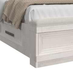 Avalanche Antique White Queen Storage Bed