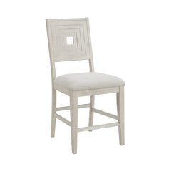 Avalanche Antique White 7-Piece Square Counter Height Dining Set