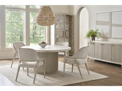 Avaline White Oak/Cream Arm Chair - Ornate Home