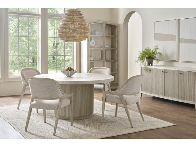 Avaline White Oak/Cream Arm Chair - Ornate Home