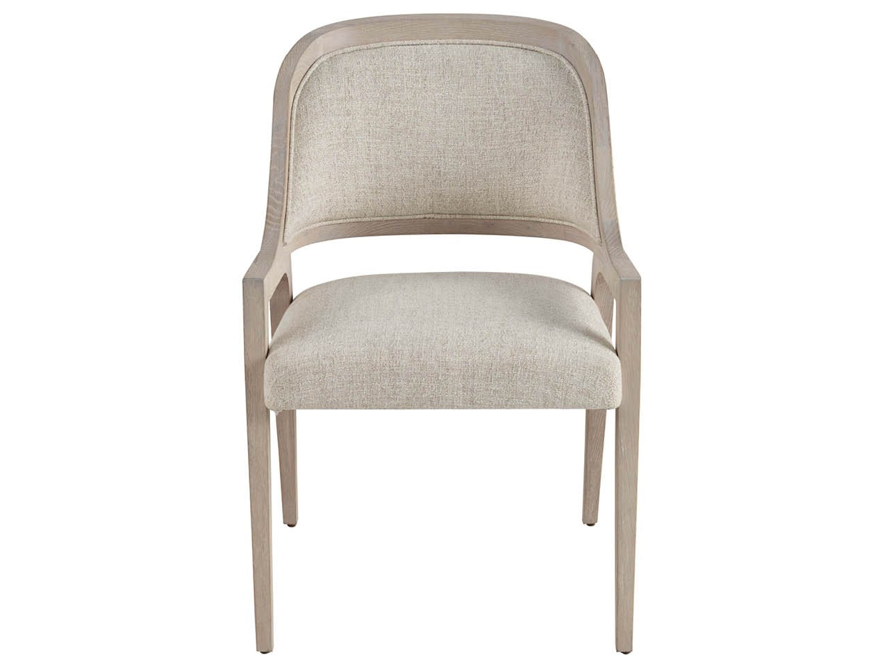 Avaline White Oak/Cream Arm Chair - Ornate Home