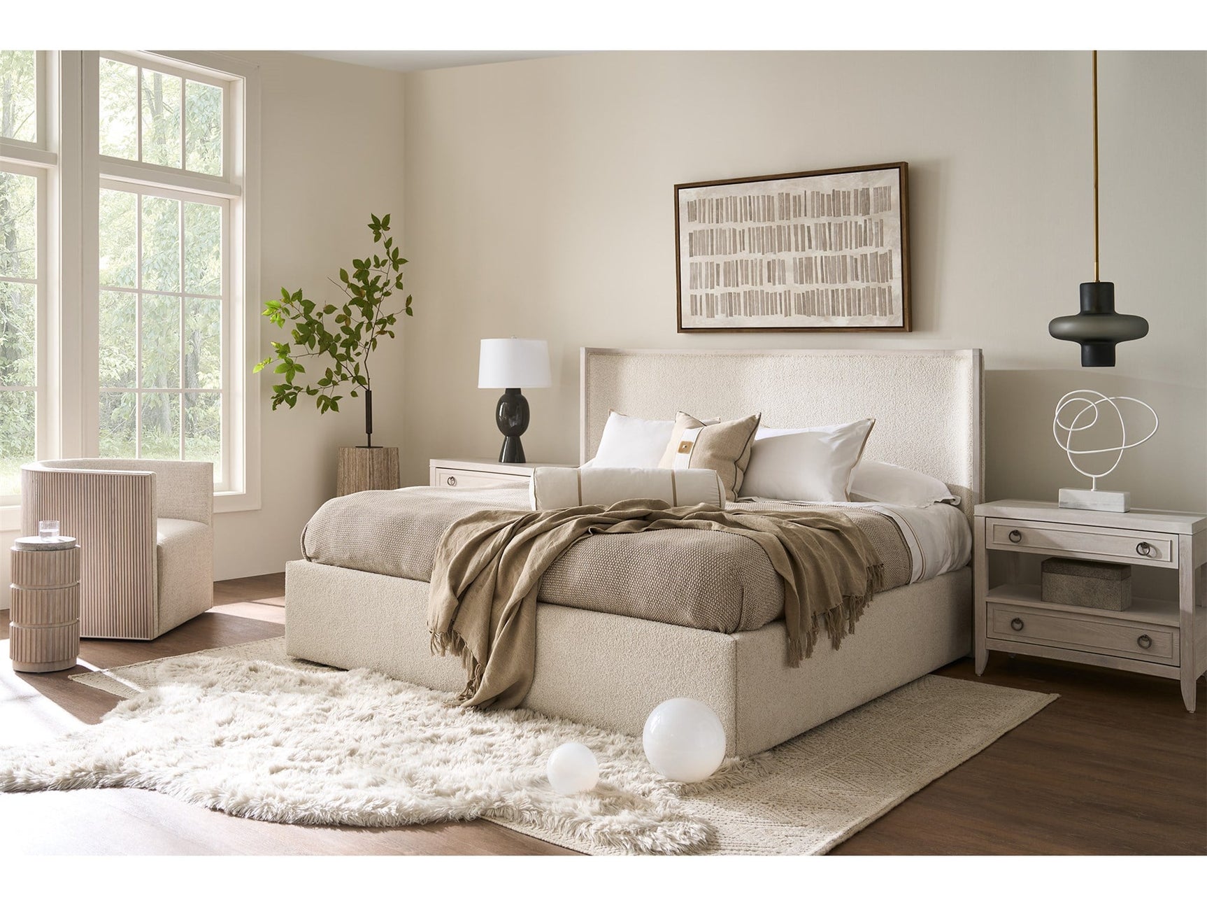 Avaline White Oak/Ivory Queen Owen Storage Bed - Ornate Home