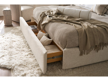 Avaline White Oak/Ivory Queen Owen Storage Bed - Ornate Home