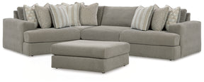 Avaliyah Ash 4-Piece Sectional and Oversized Accent Ottoman (Online Special Price) - Ornate Home