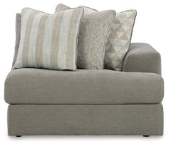 Avaliyah Ash 4-Piece Sectional and Oversized Accent Ottoman - Ornate Home
