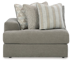 Avaliyah Ash 4-Piece Sectional and Oversized Accent Ottoman - Ornate Home