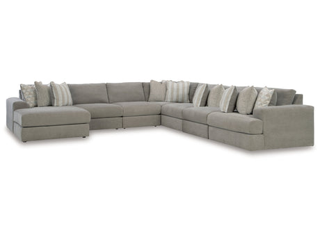 Avaliyah Ash 7-Piece Sectional with Chaise - Ornate Home