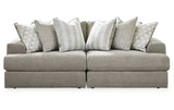 Avaliyah Ash Gray Chenille 2pc Sectional Loveseat (Online Special Price) - Ornate Home