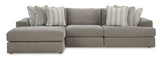 Avaliyah Ash Gray Chenille 3pc LAF Chaise Sectional (Online Special Price) - Ornate Home