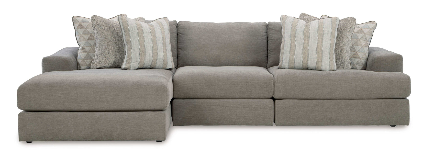 Avaliyah Ash Gray Chenille 3pc LAF Chaise Sectional (Online Special Price) - Ornate Home