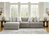 Avaliyah Ash Gray Chenille 3pc LAF Chaise Sectional - Ornate Home