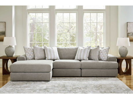 Avaliyah Ash Gray Chenille 3pc LAF Chaise Sectional - Ornate Home