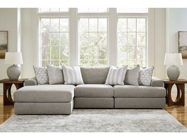 Avaliyah Ash Gray Chenille 3pc LAF Chaise Sectional - Ornate Home