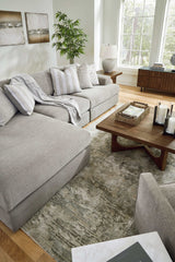 Avaliyah Ash Gray Chenille 3pc LAF Chaise Sectional - Ornate Home
