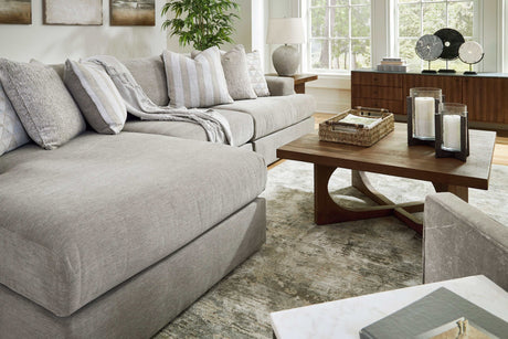 Avaliyah Ash Gray Chenille 3pc LAF Chaise Sectional - Ornate Home