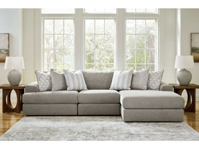 Avaliyah Ash Gray Chenille 3pc RAF Chaise Sectional (Online Special Price) - Ornate Home