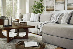Avaliyah Ash Gray Chenille 4pc "U" Shape Double Chaise Sectional - Ornate Home