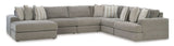 Avaliyah Ash Gray Chenille 6pc LAF Chaise Sectional (Online Special Price) - Ornate Home