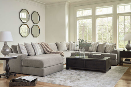 Avaliyah Ash Gray Chenille 6pc LAF Chaise Sectional - Ornate Home
