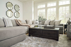Avaliyah Ash Gray Chenille 6pc LAF Chaise Sectional - Ornate Home
