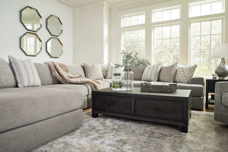 Avaliyah Ash Gray Chenille 6pc LAF Chaise Sectional - Ornate Home