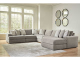 Avaliyah Ash Gray Chenille 6pc RAF Chaise Sectional (Online Special Price) - Ornate Home