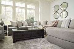 Avaliyah Ash Gray Chenille 6pc RAF Chaise Sectional - Ornate Home