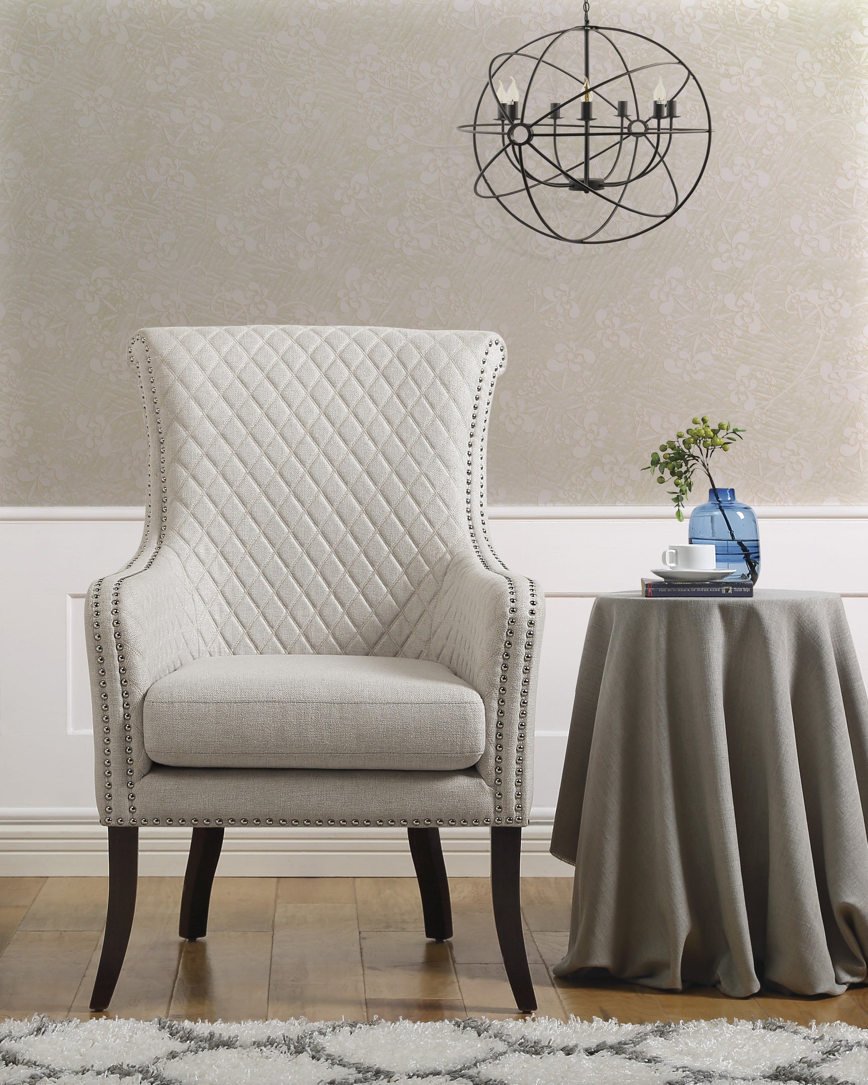 Avalon Beige Accent Chair - Ornate Home