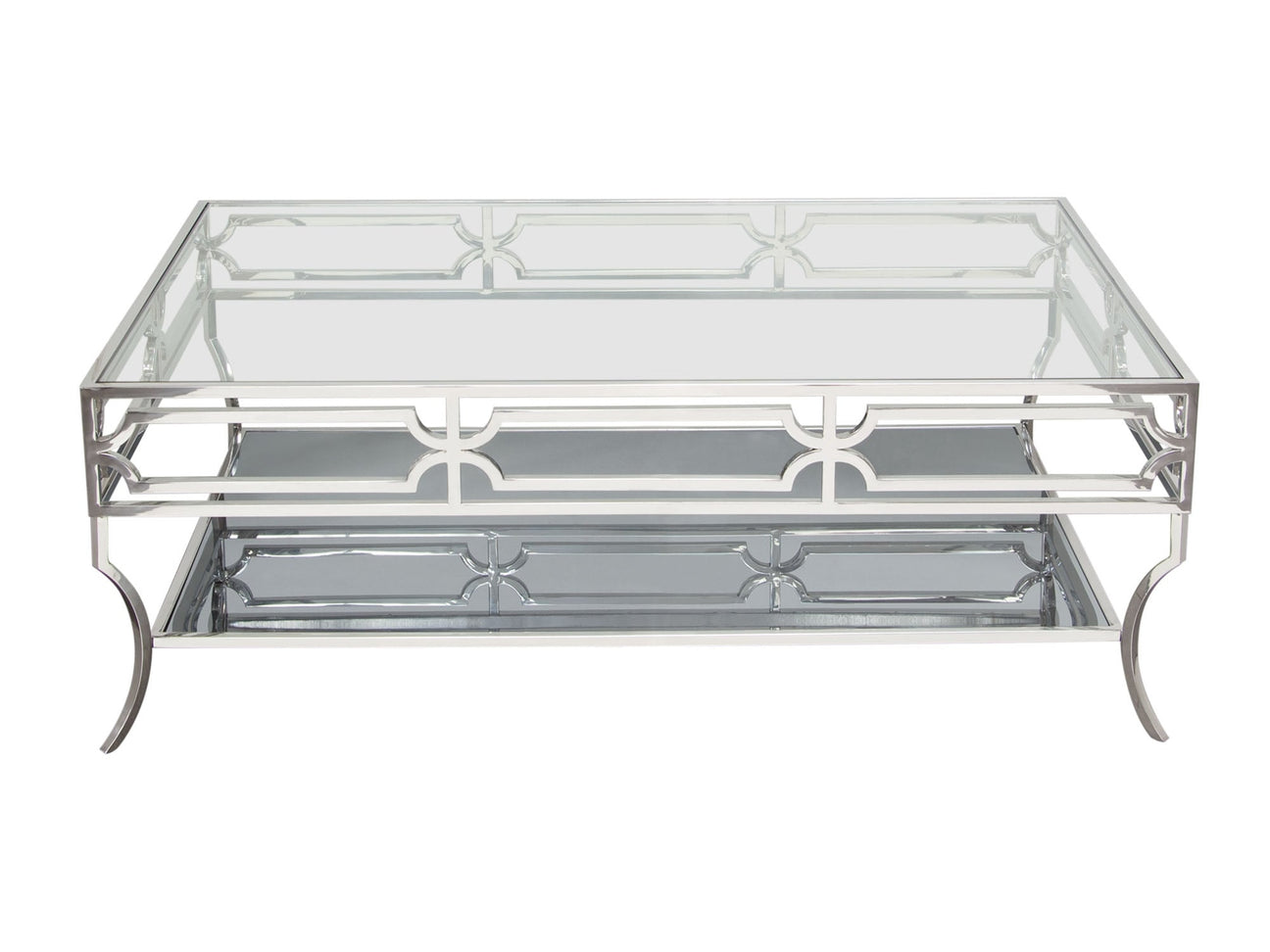 Avalon Coffee Table w/Clear Glass Top - Ornate Home