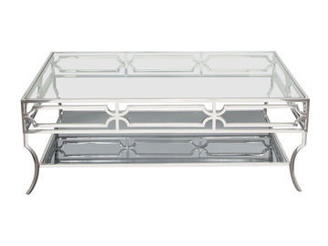 Avalon Coffee Table w/Clear Glass Top - Ornate Home