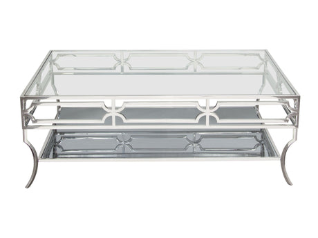 Avalon Coffee Table w/Clear Glass Top - Ornate Home