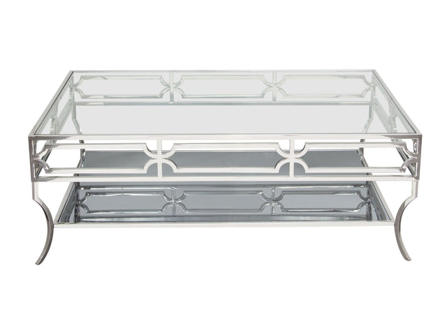 Avalon Coffee Table w/Clear Glass Top - Ornate Home