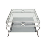 Avalon Coffee Table w/Clear Glass Top - Ornate Home