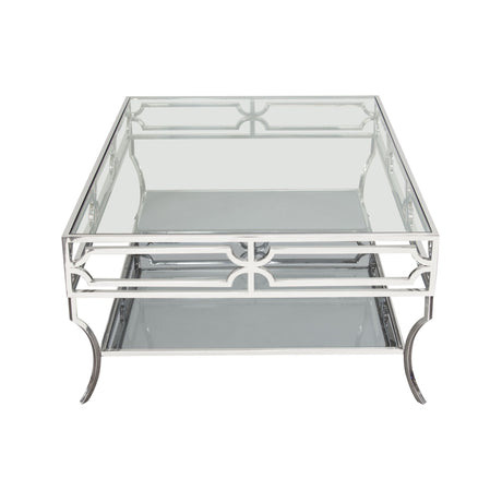 Avalon Coffee Table w/Clear Glass Top - Ornate Home