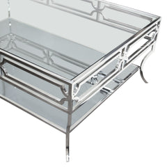 Avalon Coffee Table w/Clear Glass Top - Ornate Home