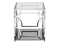 Avalon End Table w/ Clear Glass Top - Ornate Home