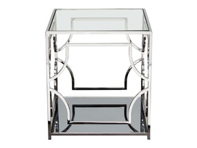 Avalon End Table w/ Clear Glass Top - Ornate Home