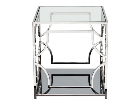 Avalon End Table w/ Clear Glass Top - Ornate Home